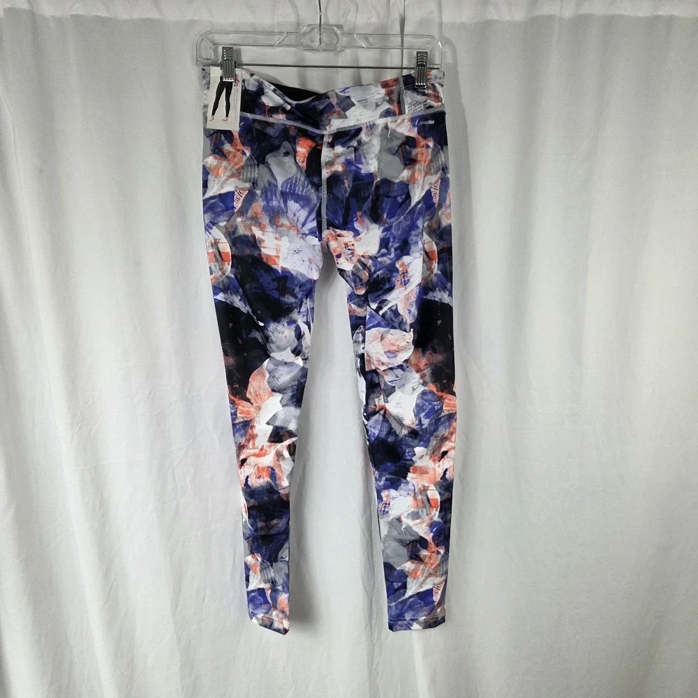 Adidas Leggings Womens Medium Floral Climalite Ankle Stretch Yoga Athletic